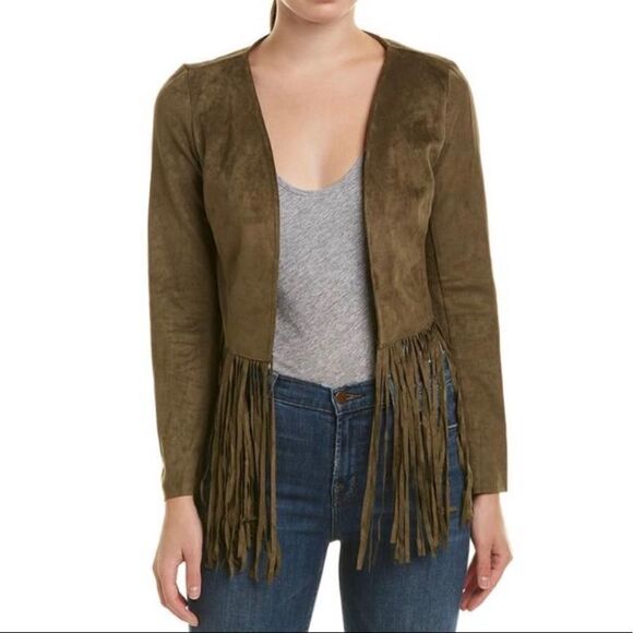 Flying Tomato Candace Olive Fringe Jacket - Picture 2 of 10